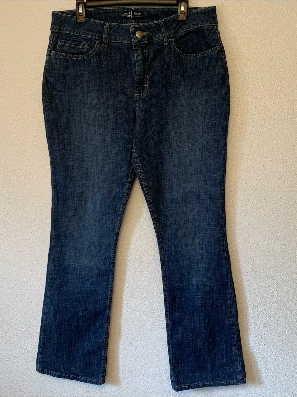 Riders by Lee Mid Rise Bootcut Jeans Size 16 Long Medium Wash Stretch Denim